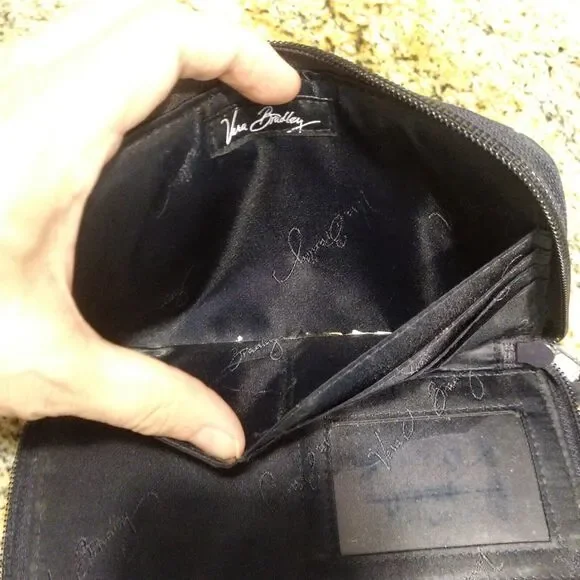 Vera Bradley Zip Around Wallet Pouch In Midnight Blues Multicolor Floral Quilted - Picture 5 of 7